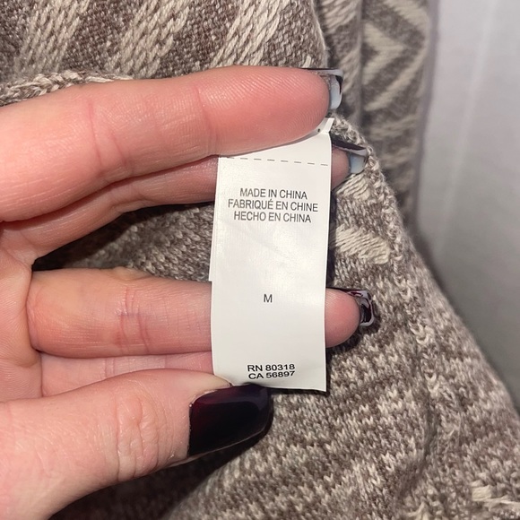 LUCKY BRAND Aztec Drape Front Open Cardigan Sweater M - Picture 8 of 12